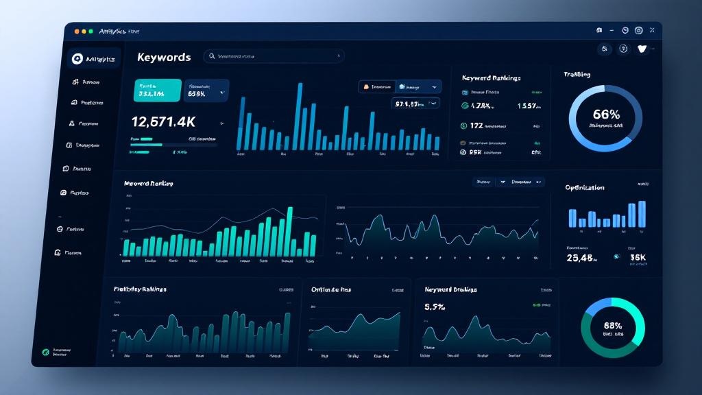 best AI tools for SEO dashboard showing keyword rankings and optimization
