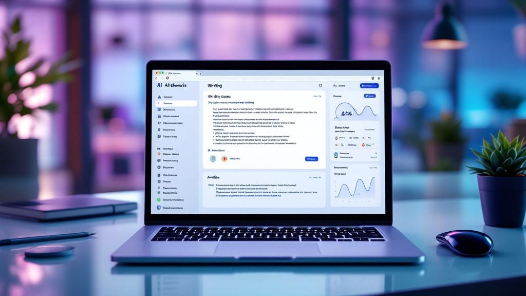 Jasper AI writing assistant dashboard showing content editor with brand voice settings and SEO metrics