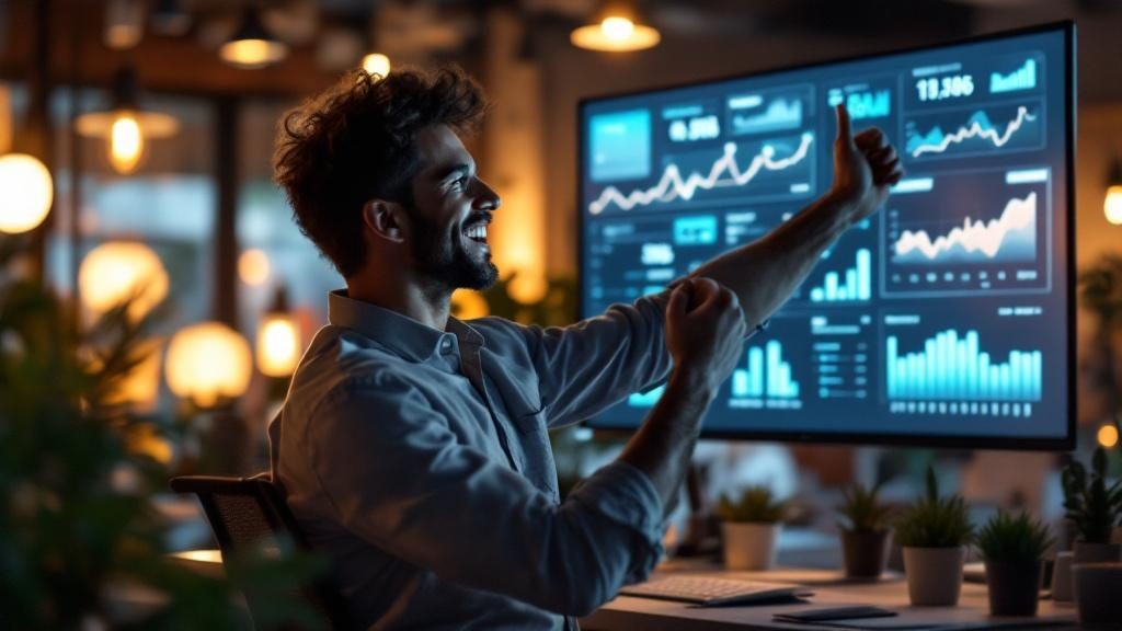 AI tools to start a business showing growth and revenue metrics