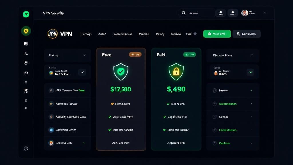 Best free VPN comparison dashboard showing security ratings for 2026