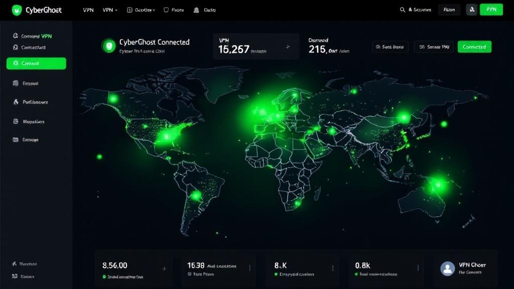 CyberGhost VPN review dashboard interface